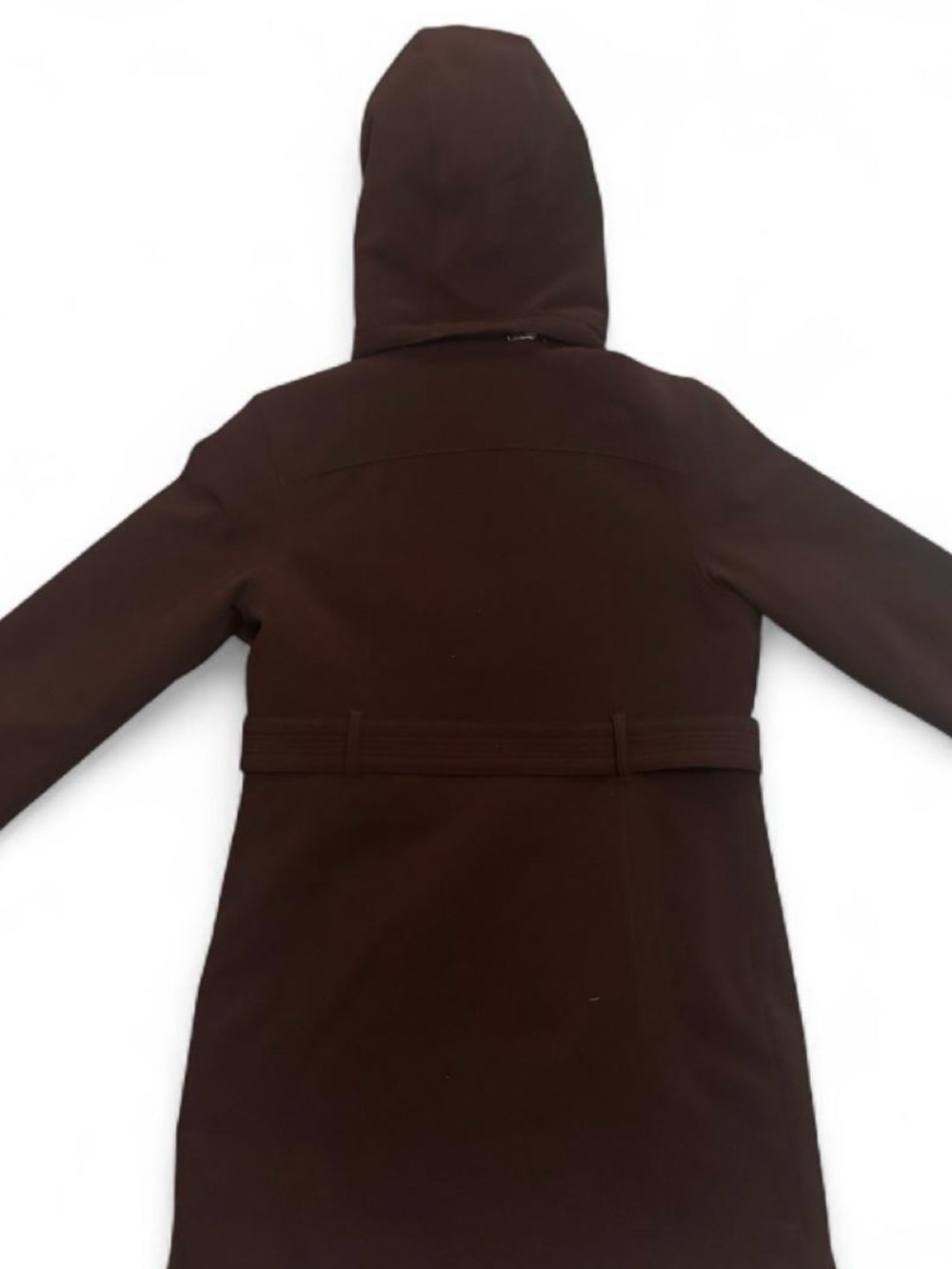 The North Face Women's Chocolate Brown Belted Hooded Winter Coat Size M
